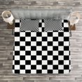 thumbnail image 3 of Ambesonne Checkers Game Quilted Bedspread Set 3 Pcs, Classic Game Board, Queen Size, Black White, 3 of 3