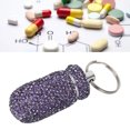 thumbnail image 1 of Capsules Container, Rhinestone Medicine Case Safe Portable Exquisite Purple  for Office, 1 of 7