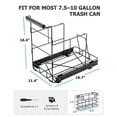 thumbnail image 3 of Pull Out Trash Can Under Cabinet, Under Sink Trash Can Kit for 7.5-10 Gallon with Garbage Bag Holder, Heavy Duty Steel Frame, Holds Up to 125 lb, Easy to Install (Bin Not Included), 3 of 9