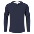 thumbnail image 5 of Mens Henley Shirts Cotton Long Sleeve Casual Pullover Shirts Stylish Lightweight Button Soft Solid Basic Tee Shirt, 5 of 5
