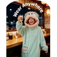 thumbnail image 4 of CeleBoo Funny Big Mouth Monster Onesie Pajamas with Large Comb – Oversized Plush Fleece Hooded One Piece for Sleep & Party, 4 of 7