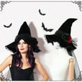 thumbnail image 2 of Stylish Baseball Caps Gothic Witch Hat With Silk Flowers Halloween Accessory For Women Ideal for Parties and Festivities, 2 of 6