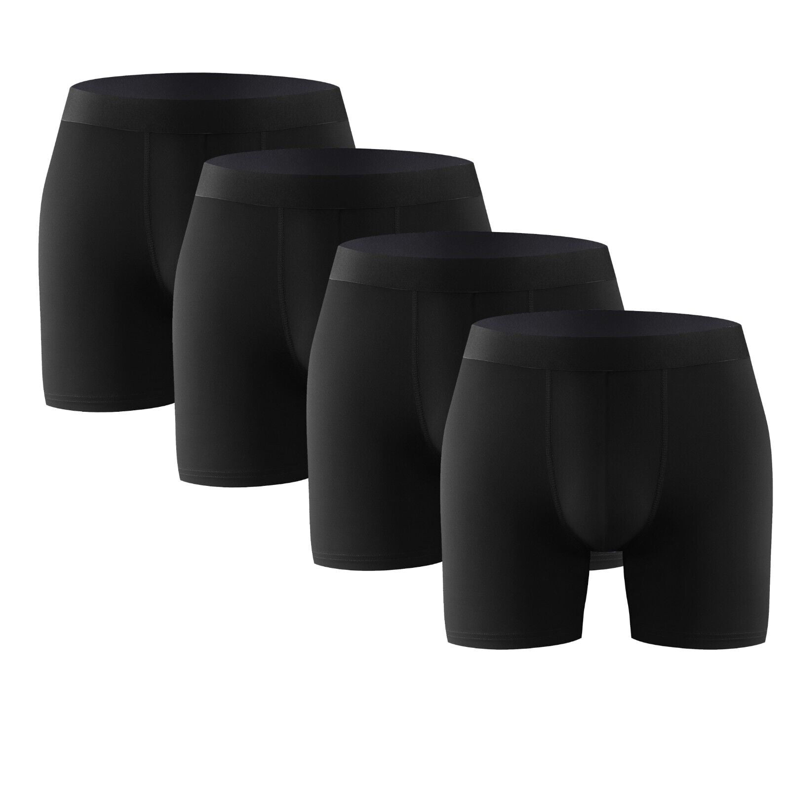 4PK Mens Boxer Briefs Breathable Tagless Underwear Soft Comfort Flex ...