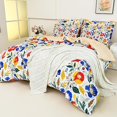 thumbnail image 3 of Floral Printed Queen Comforter Set with Sheets Lightweight Piece Bed in A Bag Comforter Set Vintage Yellow and Grey Flower Pattern Farmhouse Bedding Set, 3 of 8
