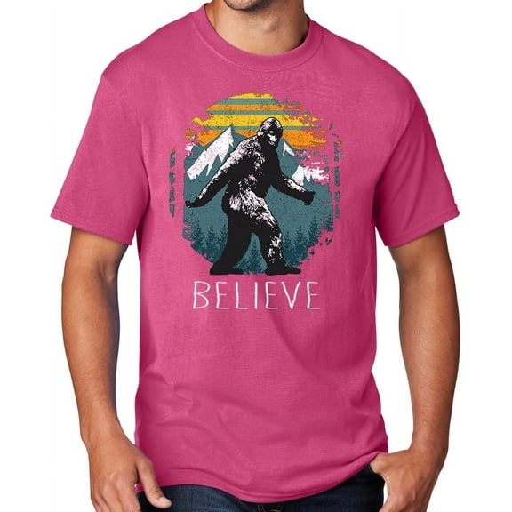 Men's Sasquatch Believe T-shirt, 4XL Sangria - TALL