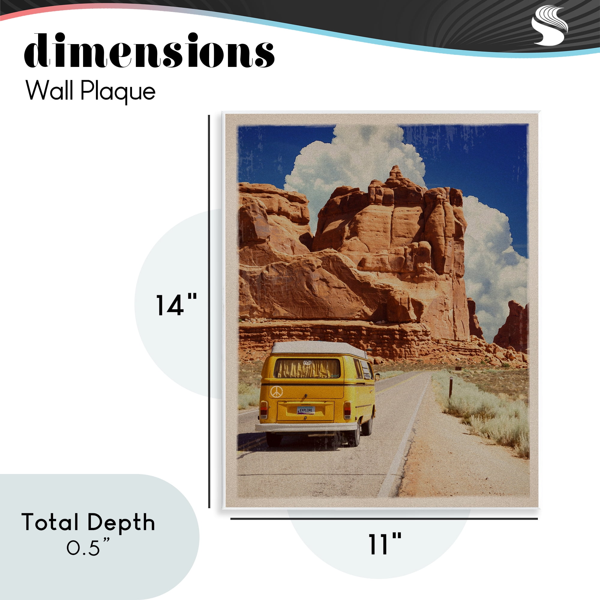 Retro Desert Adventure Wall Plaque Art, design by Old Red Truck