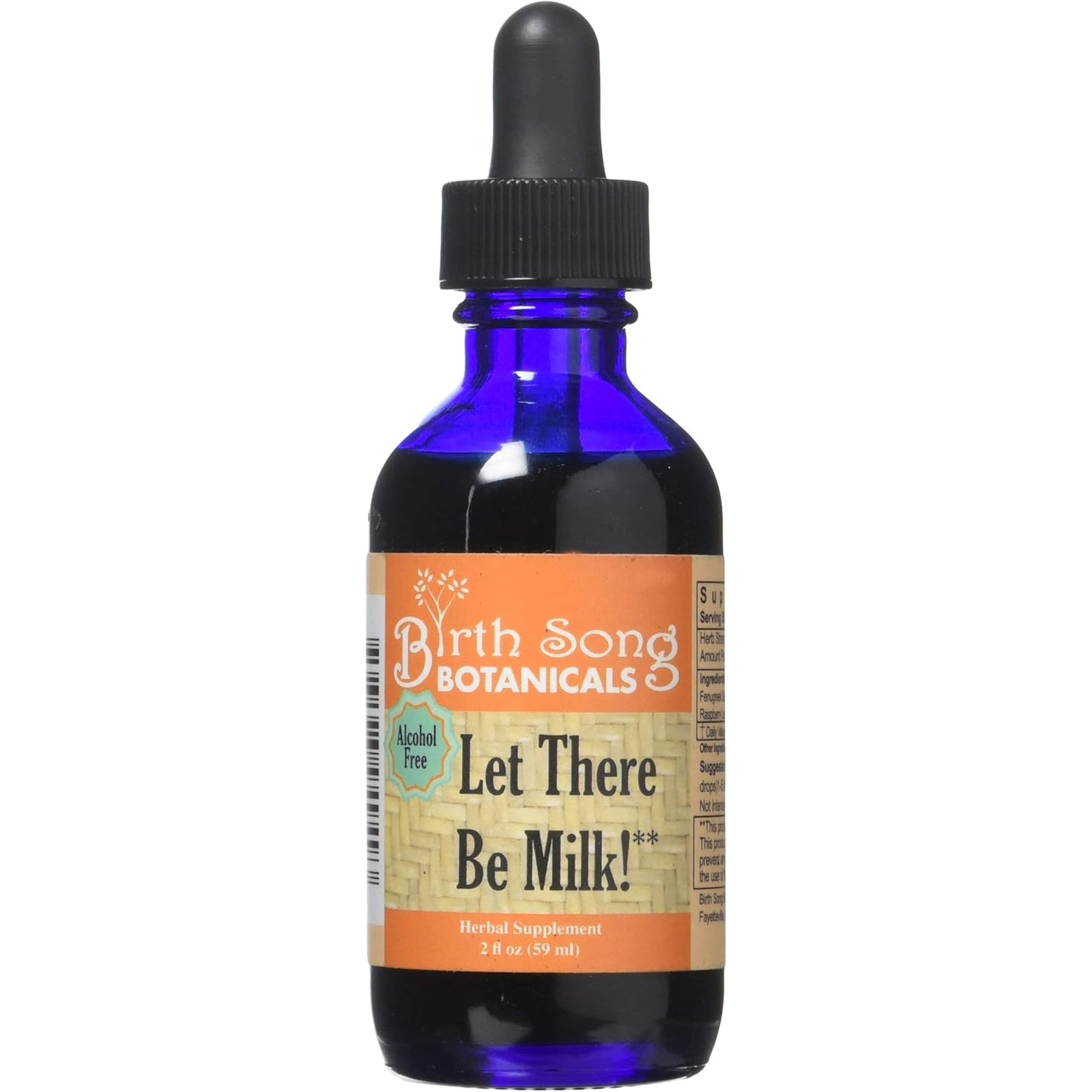 Birth Song Botanicals Let There Be Milk! Herbal Breastfeeding Tincture to Support Breast Milk Supply* for Lactating and Pumping Moms with Fenugreek and Goat's Rue, 2oz Bottle Alcohol-Free