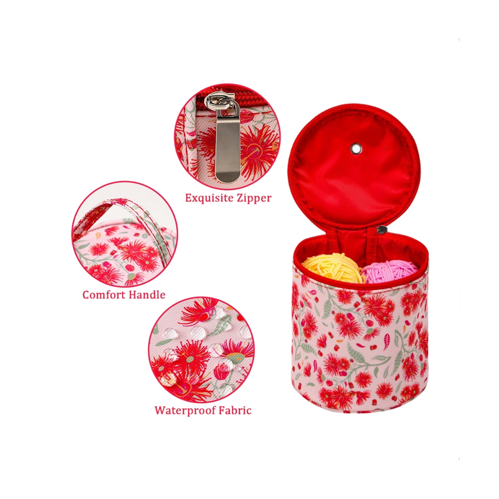 Protective Storage Bag For Knitting Accessories Crochet Hook Organiser with Soft Interior And Multiple Sections