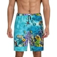 thumbnail image 1 of Balery Corals and Tropical Fish Pantalones cortos de pijama de punto de algodón para hombre con cinturilla y bolsillos-Large, 1 of 6