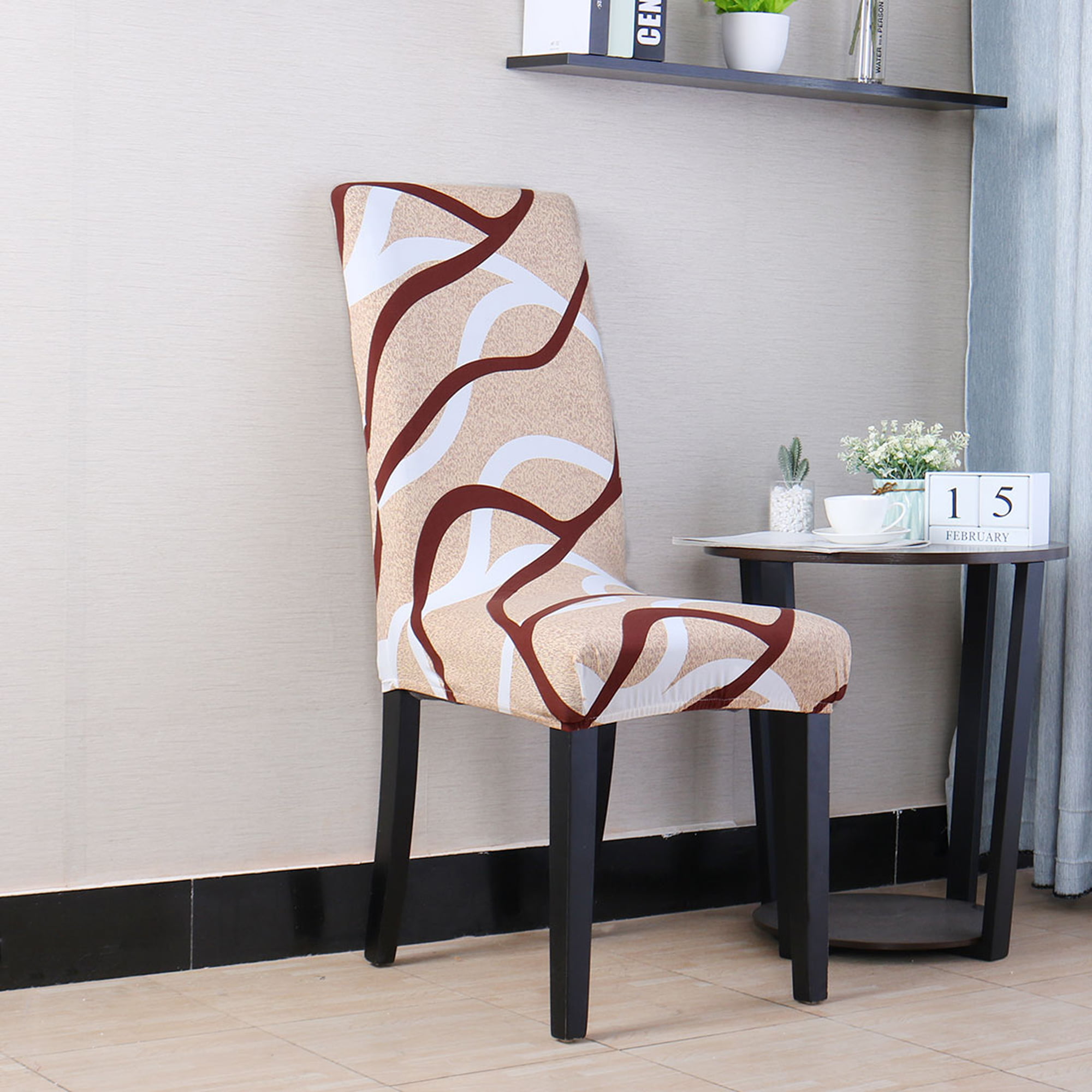 Details about   Dining Chair Cover Slipcover for Short Back Chairs Bar Counter Stools Beige 