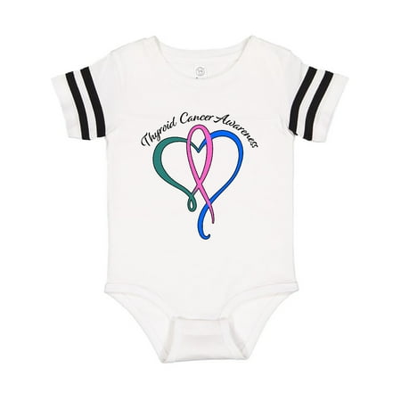 

Inktastic Thyroid Cancer Awareness with Pink Teal and Blue Ribbon Gift Baby Boy or Baby Girl Bodysuit