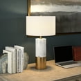 thumbnail image 2 of Evelyn&Zoe Liana 24" Tall Table Lamp with Fabric Shade, Marble/Brass/White, 2 of 6