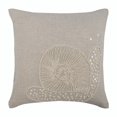 thumbnail image 1 of Funda de almohada decorativa color crudo, diseño de caracol, mar, playa, océano, nácar, 35 x 35 cm (14 x 14 pulgadas), lino y algodón floral, contemporánea, animal - Caracol con perlas, 1 of 6