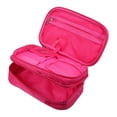 thumbnail image 1 of Bolsa de cosméticos Unique Bargains, bolsa de maquillaje de viaje, organizador de brochas cosméticas, bolsa de almacenamiento para mujeres, rosa roja, 7.87 x 4.72 x 3.15 pulgadas, 1 of 7