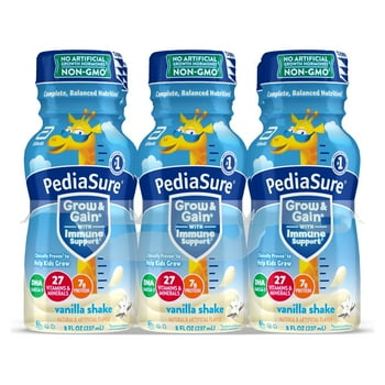 PediaSure Grow & Gain tional Shake, Vanilla, 8-oz Bottle (6 Count)