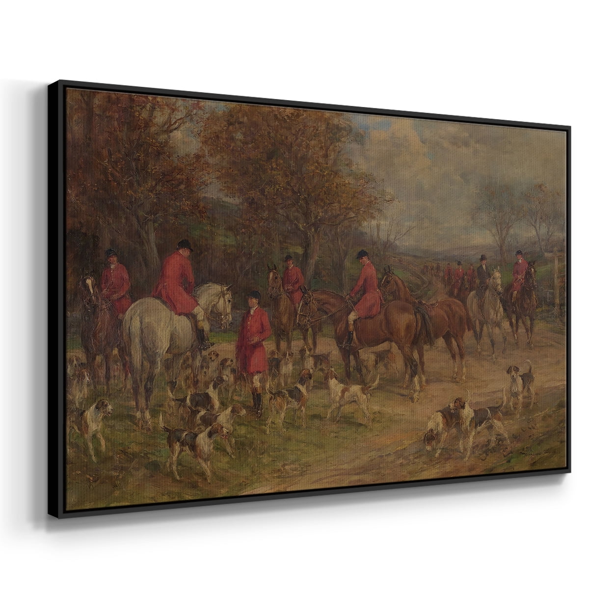 Vintage Animal Print-XXXII By Wexford Home Framed in Black Wood Gallery Wrapped Canvas 25 in. x 37 in.