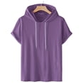 thumbnail image 2 of Dagugfen Tops for Men Sweatshirts Hoodie Short Sleeve Drawstring Loose Comfy Pullover Casual Shirts, 2 of 6