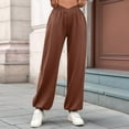 thumbnail image 4 of Women'S High Waisted Sweatpants with Pockets Casual Loose Yoga Pants Brown M, 4 of 8