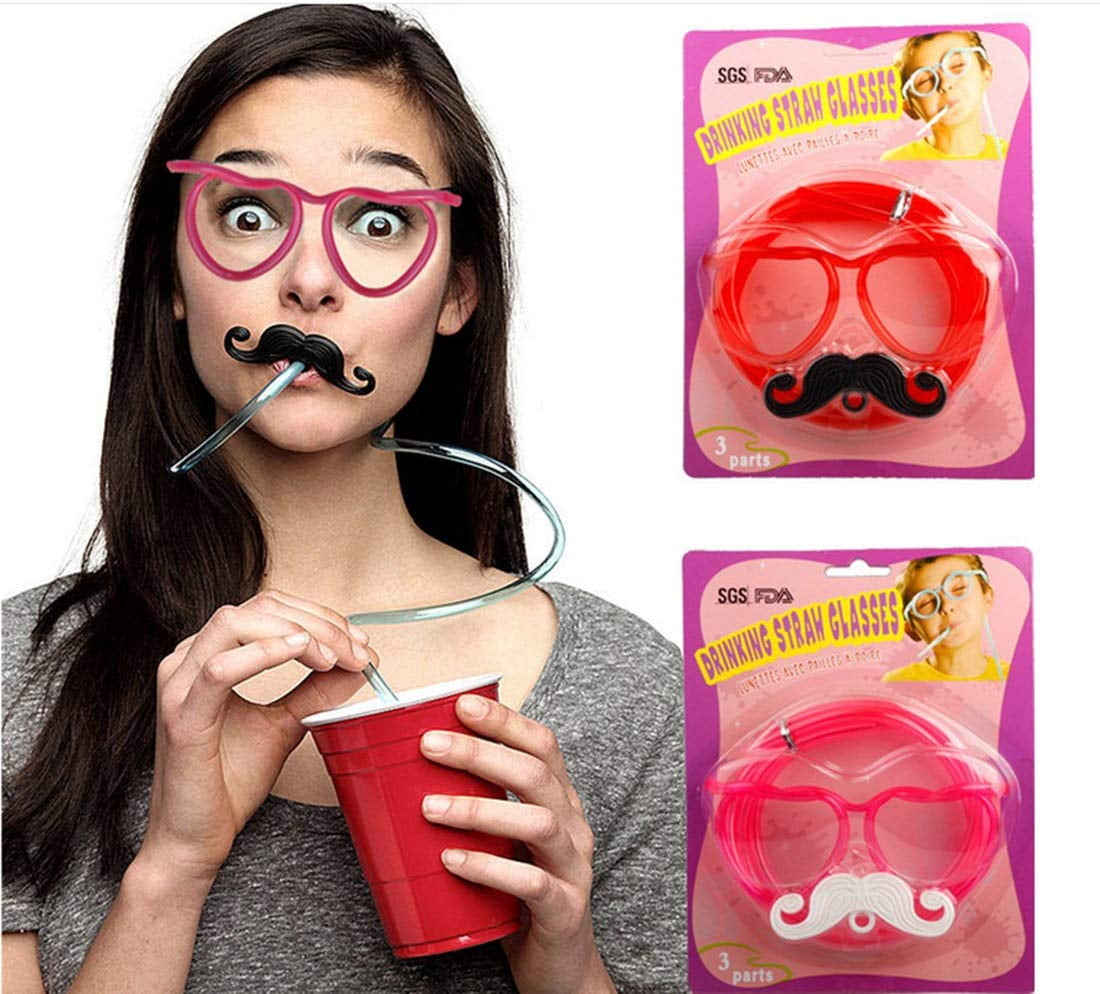 2PCS DIY Drinking Straw Eyeglasses, Straw Glasses,Amazing Straw Glasses
