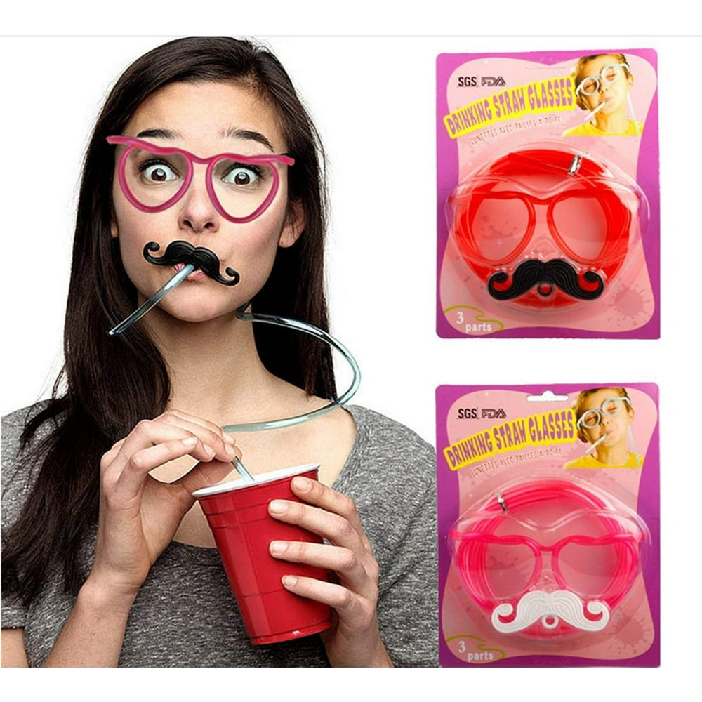 2PCS DIY Drinking Straw Eyeglasses, Straw Glasses,Amazing Straw Glasses
