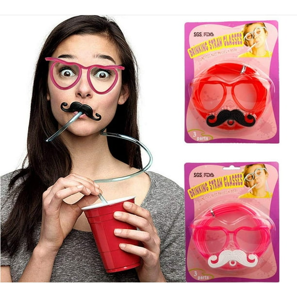 2PCS DIY Drinking Straw Eyeglasses, Straw Glasses,Amazing Straw Glasses