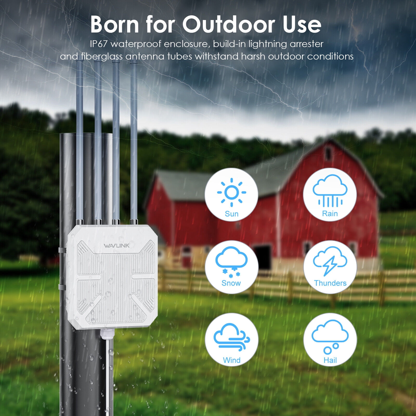 WAVLINK AX1800 Wifi 6 Mesh Long Range Extender Outdoor Wifi Router Repeater AP