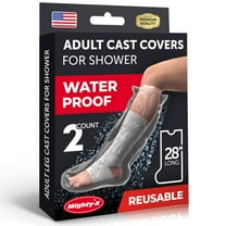 100% Waterproof Cast Cover Leg - 【Watertight Seal】 - Reusable 2 pk Cast Protector for Shower Leg Adult Knee, Ankle, Foot - Half Leg Covers