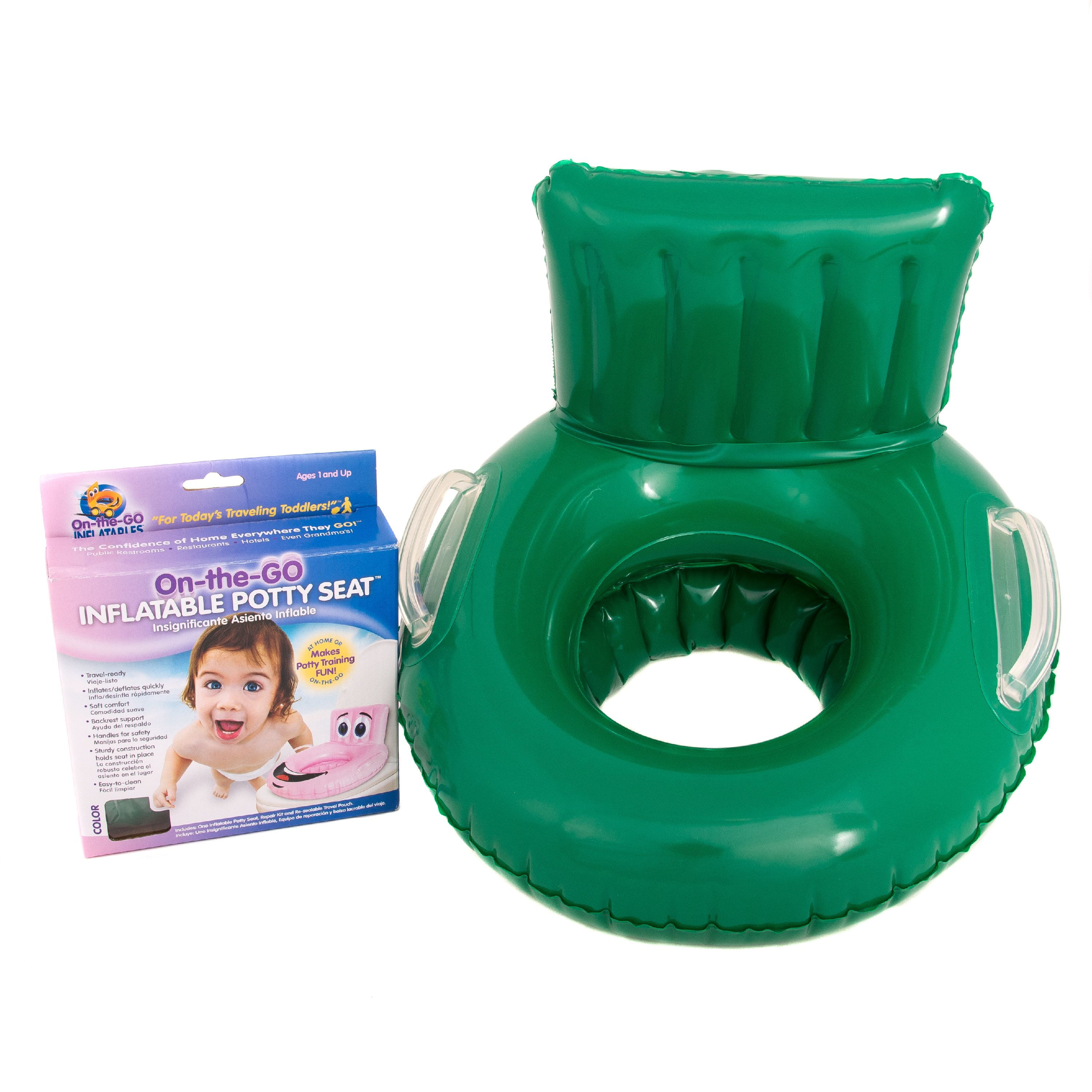 On the Go Inflatables Green Soft Inflatable Travel Potty Training Seat