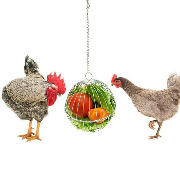 Vehomy Chicken Treat Ball Chicken Vegetable Feeder Veggie Hanging Ball Toy for Hens Chicken Hanging Foraging Coop Toys for Hens