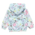thumbnail image 5 of Kids Rain Jacket Kids Windbreaker Zipper Hooded Cute Print Hooded Long Sleeve Windproof Coat Toddler Rain Coat Light Blue 18 Months-24 Months, 5 of 5