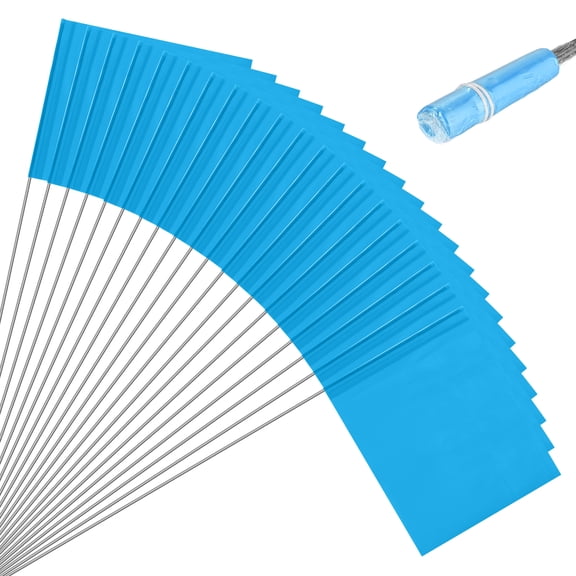 20-Pack Blank Marking Flags, 15x5.1x4 Inch Waterproof Yard Flags Marking for Lawn/Garden/Irrigation/Landscape/Sprinkler [Blue]