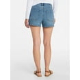 thumbnail image 4 of Time and Tru Women's High Rise Patch Pocket Denim Shorts, 4" Inseam, Sizes 0-20, 4 of 6