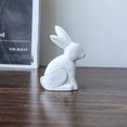 thumbnail image 6 of Necvior Pack of 2 Easters Rabbit Wooden Figurines Statue Bunnies Sculpture for Home Office Tabletop Shelf Decorative Ornaments, 6 of 14