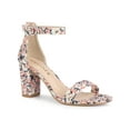 thumbnail image 1 of BLISSFUL STEP Women's Shoes Solid Color Open Toe Block High Heels Summer Sandals Pink 7, 1 of 7