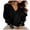 Black, variant on Womens Sweatshirt Women's Solid Sweatshirt Ladies Casual Loose Solid Color Buttons V-neck Long-Sleeved Sweater Women