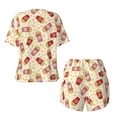 thumbnail image 2 of Sigee Cartoon Popcorn for Sleepwear Casual Pjs with Pockets Women's Pajamas Sets Shorts 2 Piece Short Sleeve Lounge Sets Large, 2 of 9