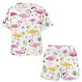 thumbnail image 3 of Flamingo Pattern 2 Pack Women’s Pajama Set Print Sleepwear And Shorts Y2k Loungewear Sets S-5XL, 3 of 7