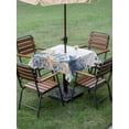 thumbnail image 3 of Outdoor Tablecloth with Umbrella Hole & Zipper, Blue Starfish Coastal Square Tablecloth 60x60 Inch, Eucalyptus Summer Nautical Shell Patio Table Cover Waterproof Table Cloth for Picnic/Party, 3 of 6
