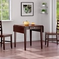 thumbnail image 3 of Contemporary Home Living Wooden Foldable Dining Table - 41.75" - Walnut finish, 3 of 7