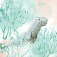 thumbnail image 3 of Allen, Kimberly 20x20 Black Modern Framed Museum Art Print Titled - Manatee Swim, 3 of 5