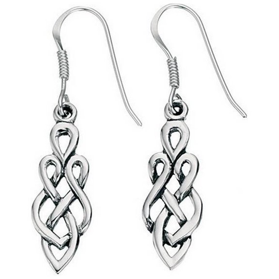 Beginnings Celtic Drop Earrings - Silver