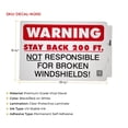 thumbnail image 3 of 2 Pack 11-3/4″x17-1/4″ Warning - Stay Back 200 Ft Not Responsible For Broken Windshields Self-Adhesive Decals Truck Sign, UV Resistant and Laminated Clear Visibility Trailer Label, 3 of 9