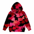 thumbnail image 5 of TIREOW Girls Hoodies Cute Heart Print Long Sleeve Hooded Sweatshirts Trendy Versatile Loose Casual Pullover Sweatshirts Tops, 5 of 5