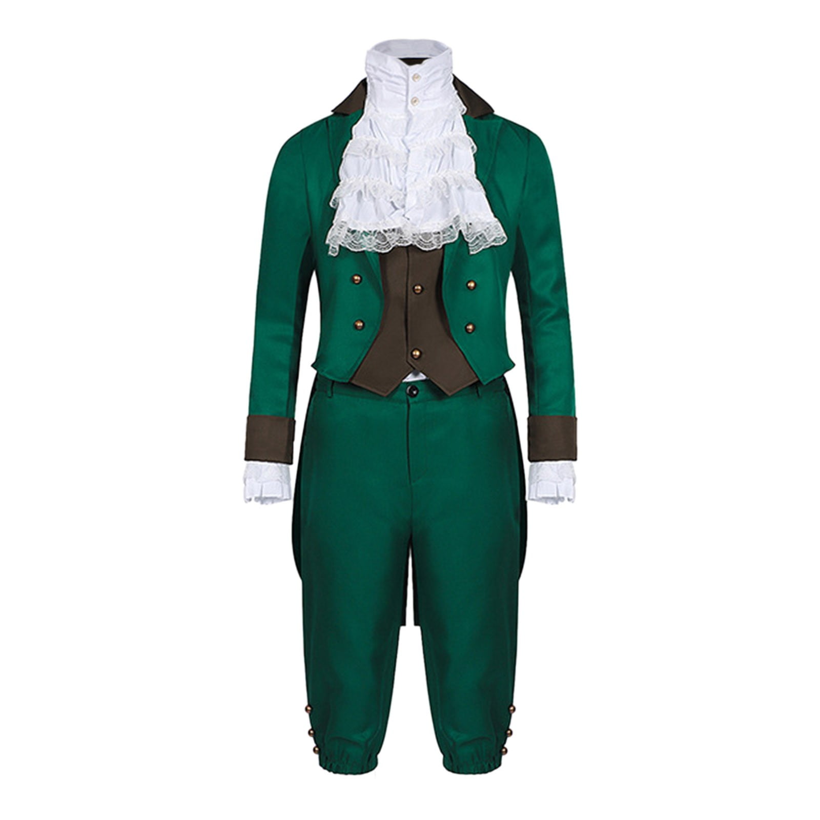 CONZONE St. Patrick Day Mens Elf Dress Up Green Clover Tailcoat And Hat Outfit Funny Party Stage Performance Clothes Set