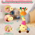 thumbnail image 3 of Juguete de jirafa que canta, baila y habla, versión de carga/afinación con control remoto, canta 10 canciones infantiles, juguete de peluche que repite lo que dices,Jirafa, 3 of 8