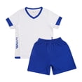 thumbnail image 3 of YONGHS Kids Boys Soccer Jersey with Shorts Set Football Basketball Sports Team Training Uniform White 7-8, 3 of 7