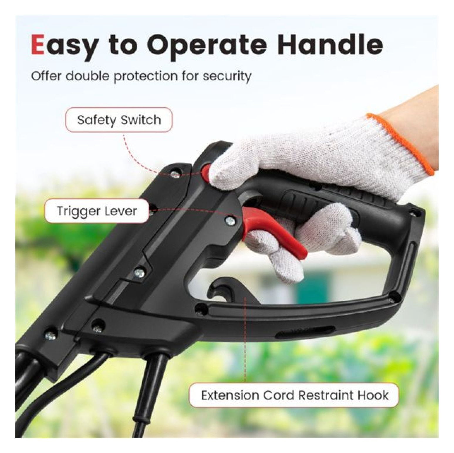 10 Amp Electric Tiller - 14" Garden Cultivator with 4 Blades, Foldable Handle, 380 RPM - Soil Preparation for Planting