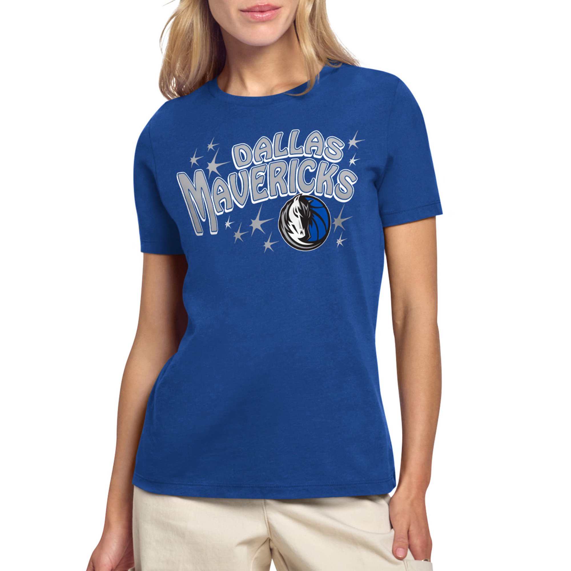 Women's Starter Blue Dallas Mavericks Fireworks T-Shirt