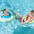 thumbnail image 3 of SwimWays 9 to 24 Months Inflatable Mommy and Me Baby Spring Float w/ Removable UPF 50 Sun Canopy & Parent Float Ring, Green/Blue, 3 of 8
