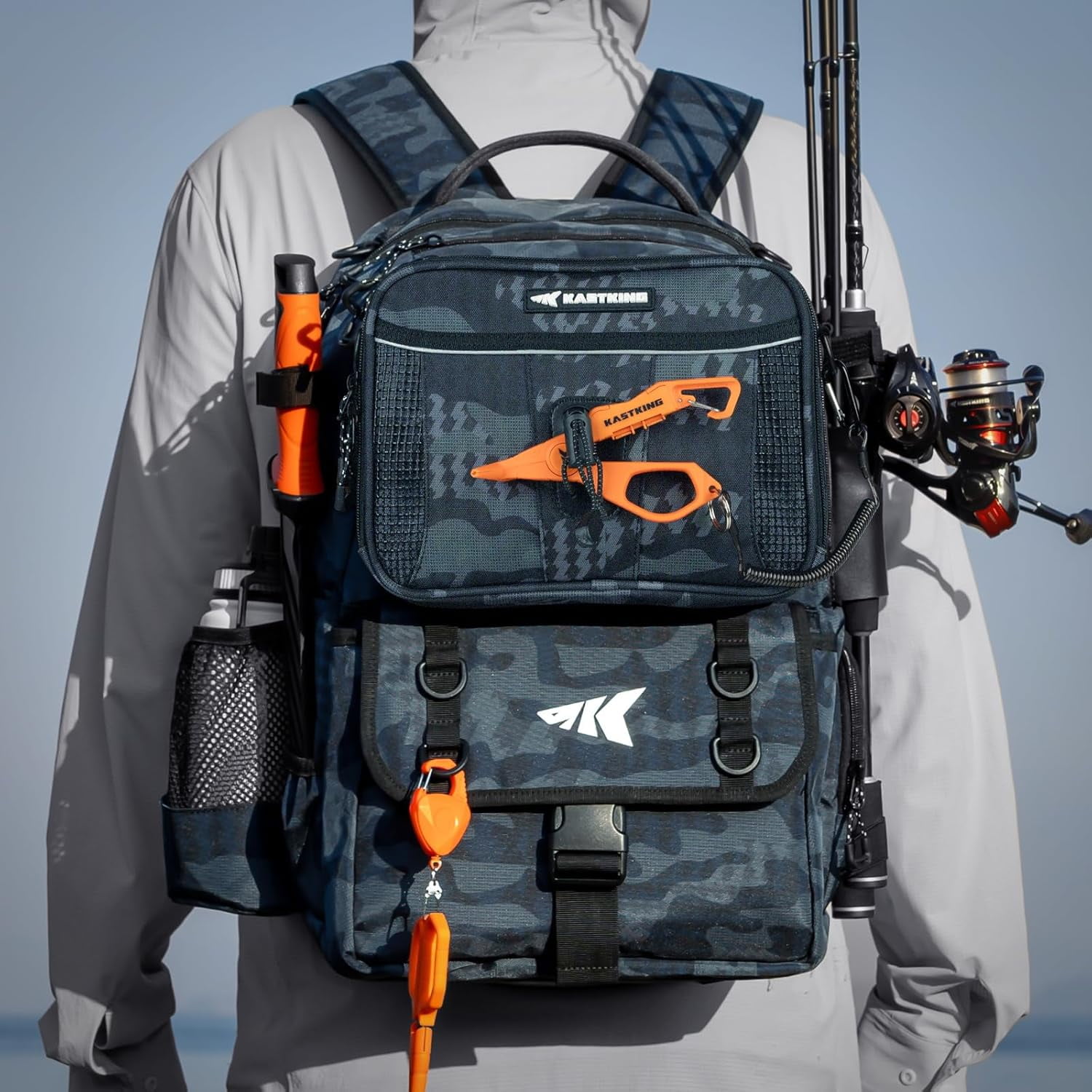 KastKing Fishing Tackle Backpack with Removable Bait Binder Rod Holders Storage Fishing Gear- BaitSpace-50L